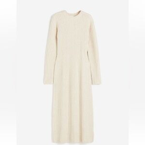 H&M Long Cream Knit Sweater Dress